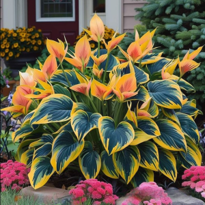 Хоста Флейм Данс купить по цене от 650р. в интернет-магазине «Посадика» с доставкой почтой в в Котельниковое и по всей России – [изображение №1].